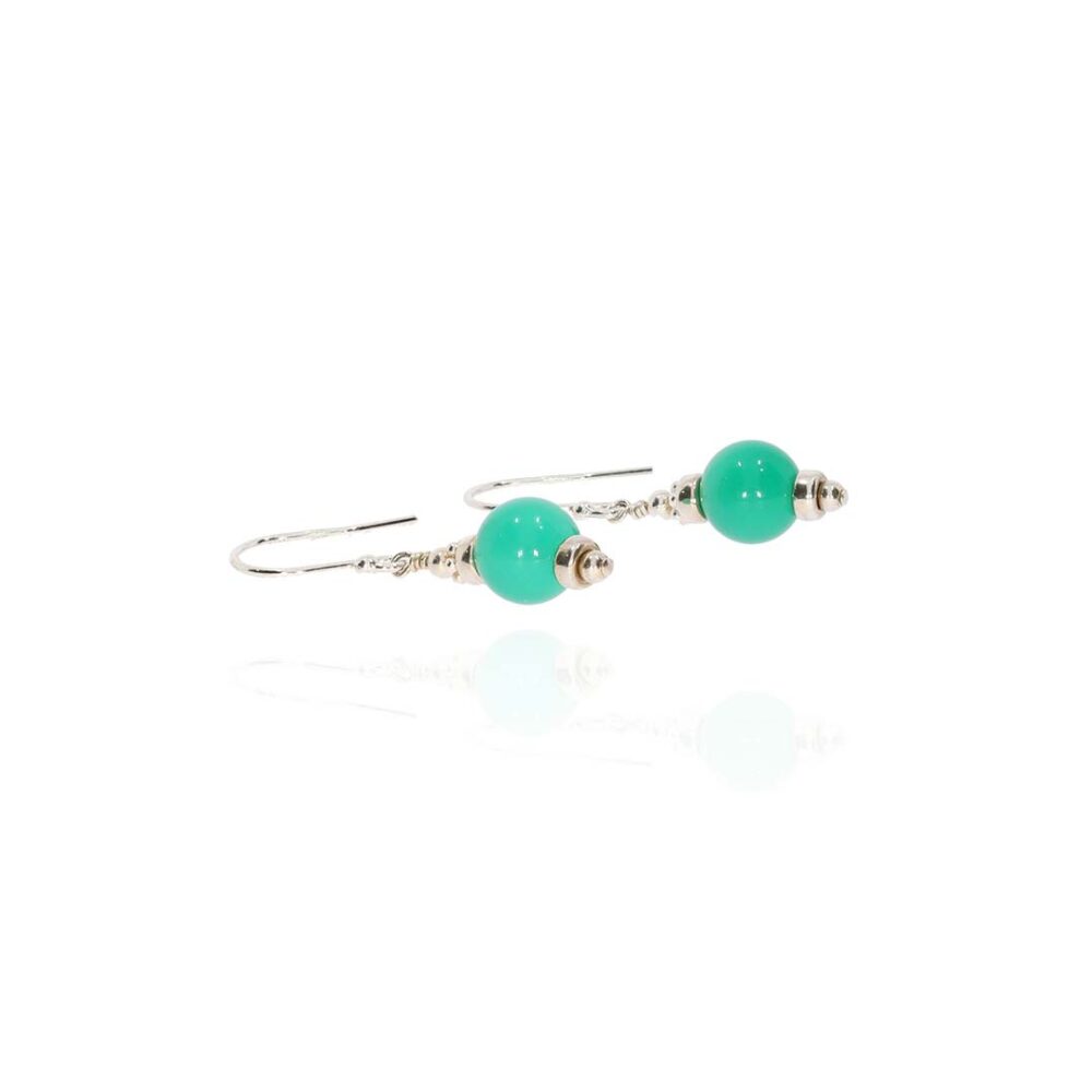 Lisbet Green Agate Drop Earrings By Heidi Kjeldsen jewellery ER2534 white