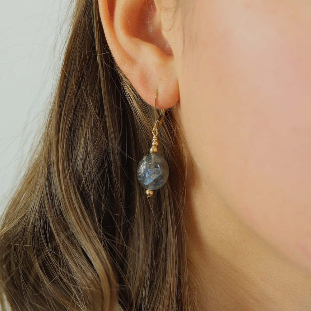 Naja Labradorite Drop Earrings Heidi Kjeldsen Jewellery model ER2532