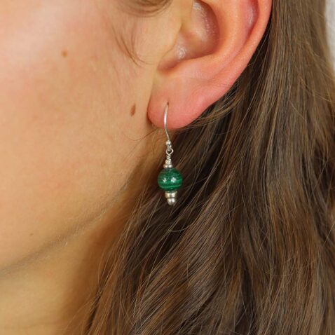 Naja Malachite Drop Earrings Heidi Kjeldsen Jewellery model ER2536