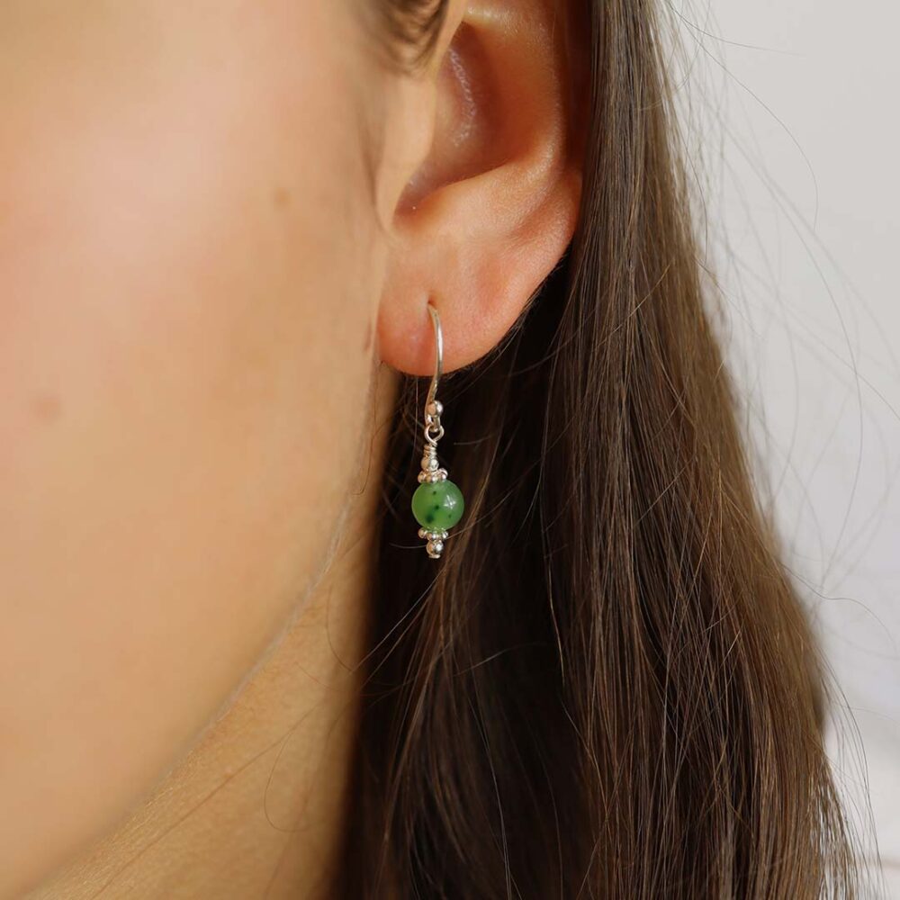 Naja Nephrite Drop Earrings Heidi Kjeldsen Jewellery model ER2544