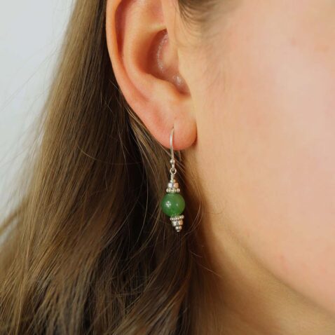 Naja Nephrite Jade Drop Earrings Heidi Kjeldsen Jewellery model ER2520
