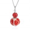 Red Floral Design Murano Glass Pendant By Heidi Kjeldsen Jewellery P1328 Front