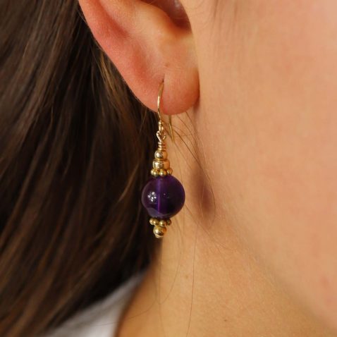 Viola Amethyst Gold Filled Earrings Heidi Kjeldsen Jewellers ER2523