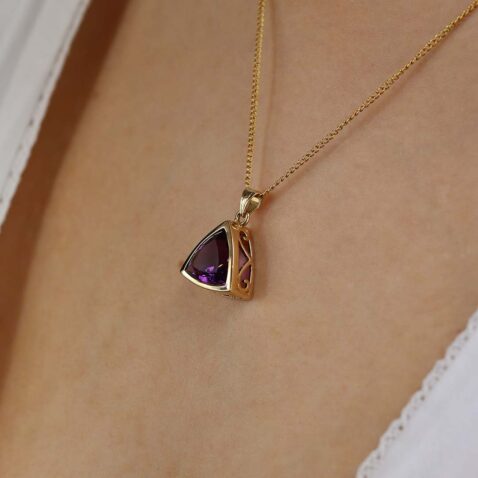 Viola Trillion Amethyst Pendant Heidi Kjeldsen Jewellers P1433