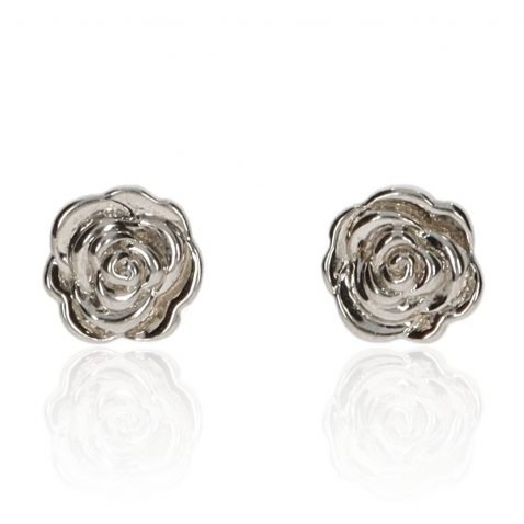 Delightful Silver Rose Earrings By Heidi Kjeldsen Jewellery ER4756 Front