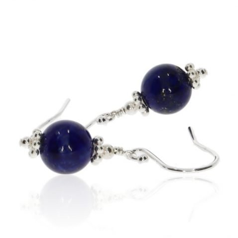Gorgeous Lapis Lazuli Drop Earrings By Heidi Kjeldsen Jewellers-ER2537 Side View