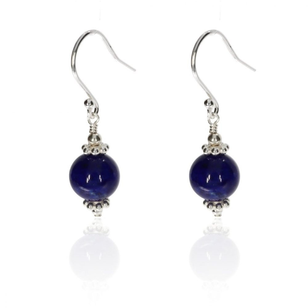Gorgeous Lapis Lazuli Drop Earrings By Heidi Kjeldsen Jewellers-ER2537 Front View