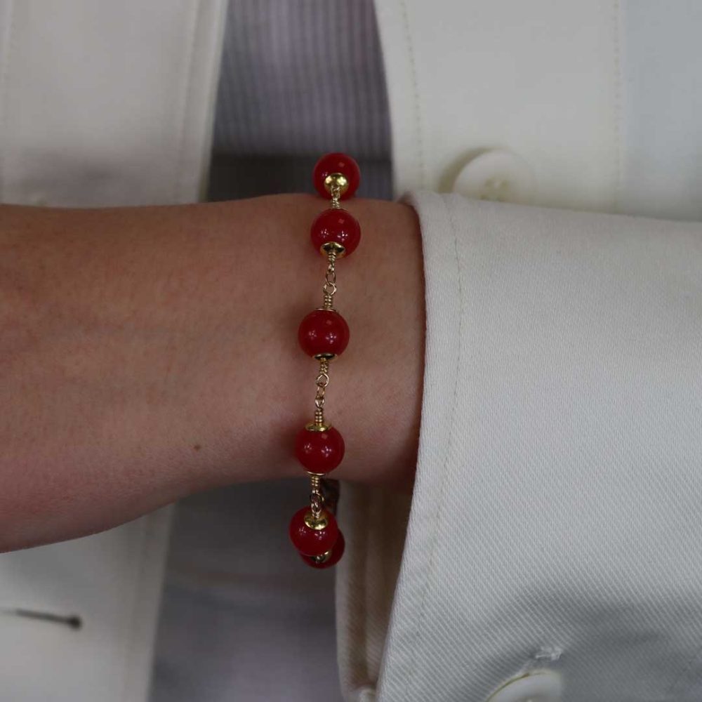 Light Red Agate Bracelet By Heidi Kjeldsen BL1382 Model