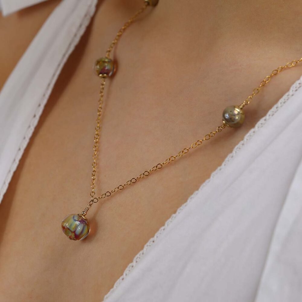 Heidi Silver Glass Necklace Heidi Kjeldsen Jewellers NL1296