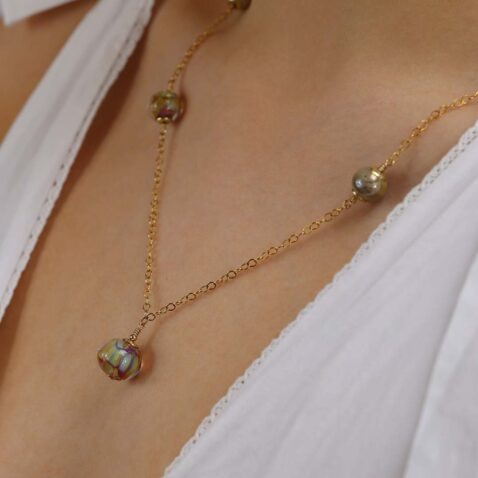 Heidi Silver Glass Necklace Heidi Kjeldsen Jewellers NL1296