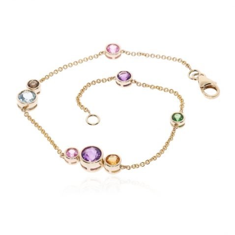 Multi-gemstone bracelet by Heidi Kjeldsen Jewellery BL1388 round