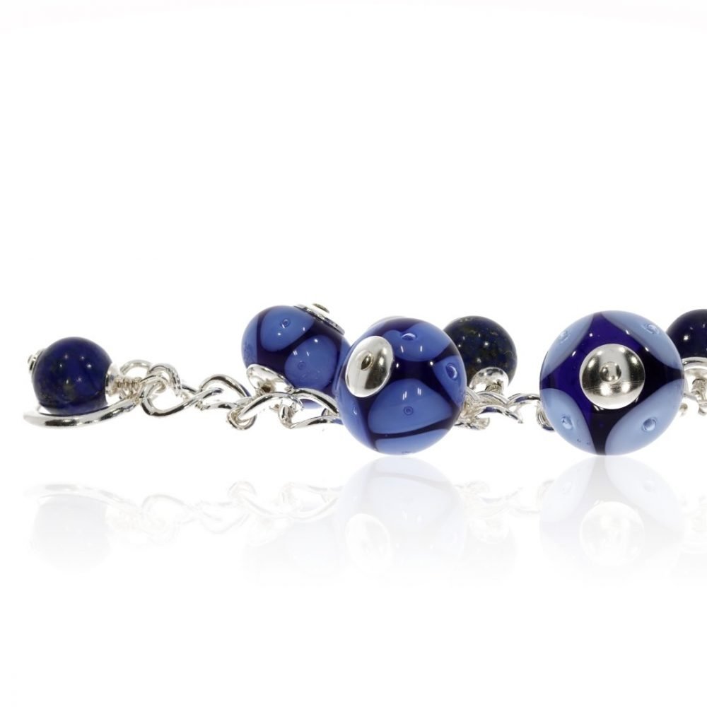 Murano Glass and Lapis Lazuli Bracelet by Heidi Kjeldsen BL1387 flat