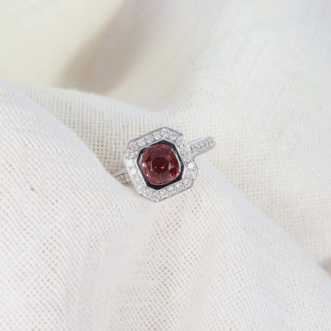Pink Sapphire Diamond Cluster Ring Heidi Kjeldsen Jewellery R1669