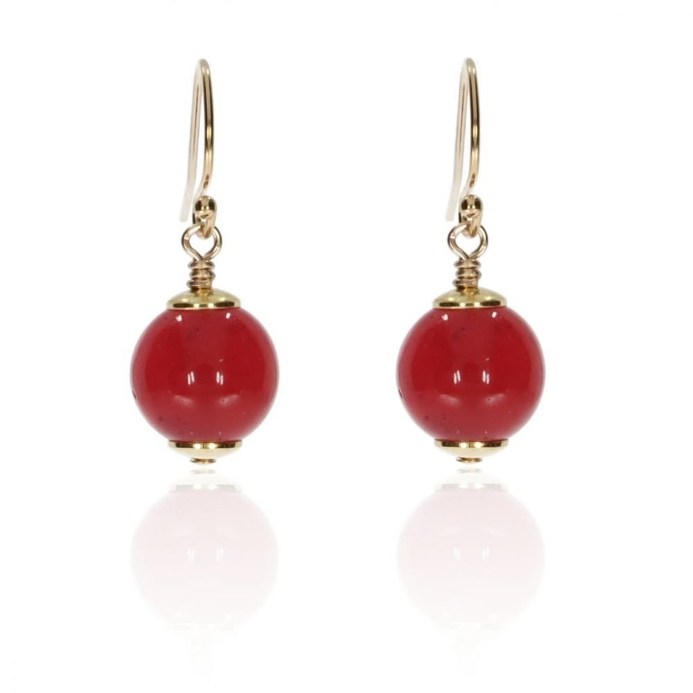 Red Agate Drop Earrings By Heidi Kjeldsen Jewellery ER2562 Front