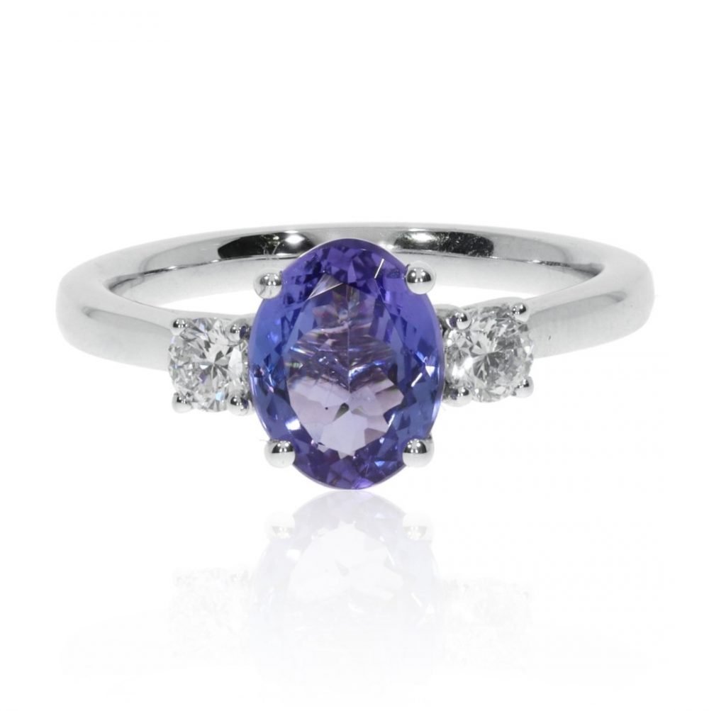 Viola Tanzanite and Diamond Ring By Heidi Kjeldsen Jewellers R1671 Front