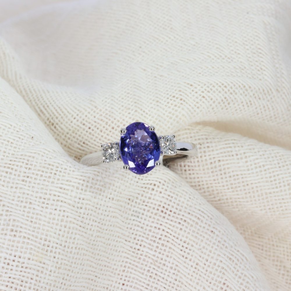 Viola Tanzanite and Diamond ring by Heidi Kjeldsen Jewellery R1671 still