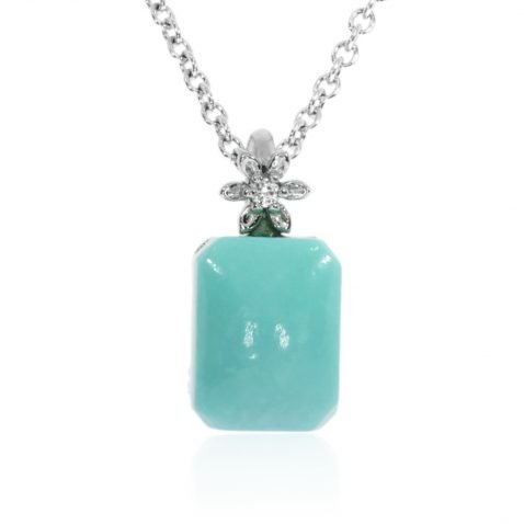 Turquoise and Diamond Pendant Heidi Kjeldsen Jewellery P1442 Face