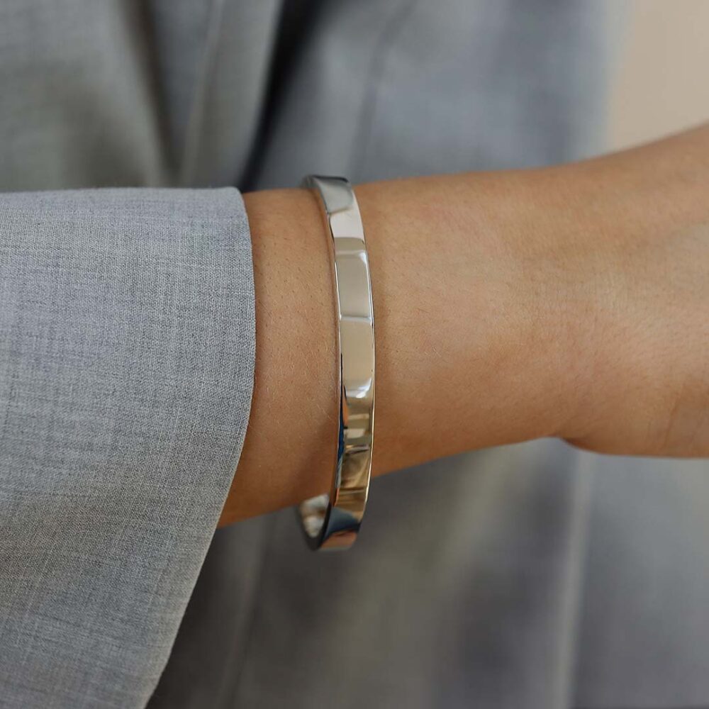 Alma Sterling Silver Flat Bangle Heidi Kjeldsen Jewellers BL1283