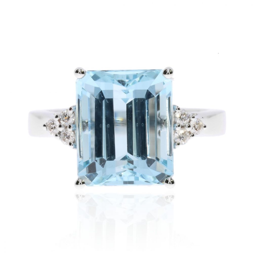 Aquamarine and Diamond Ring By Heidi Kjeldsen Jewellery R1674 Front