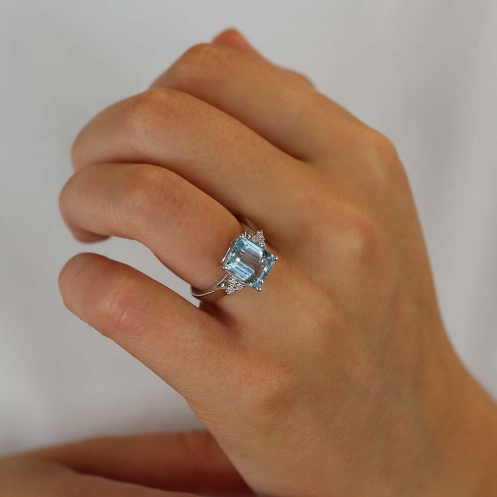 Asta Aquamarine Diamond Dress Ring Heidi Kjeldsen Jewellers R1674