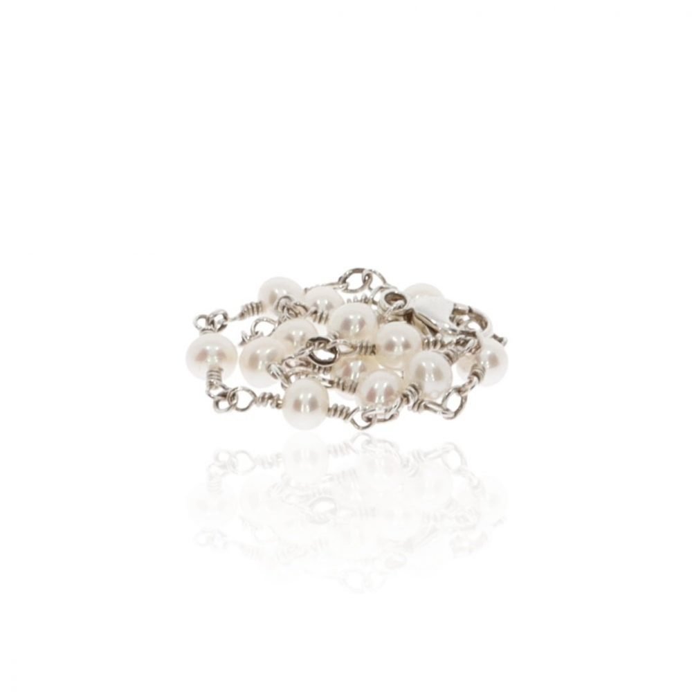 Cultured Pearl and Silver Bracelet By Heidi Kjeldsen Jewellery BL1343 Stack