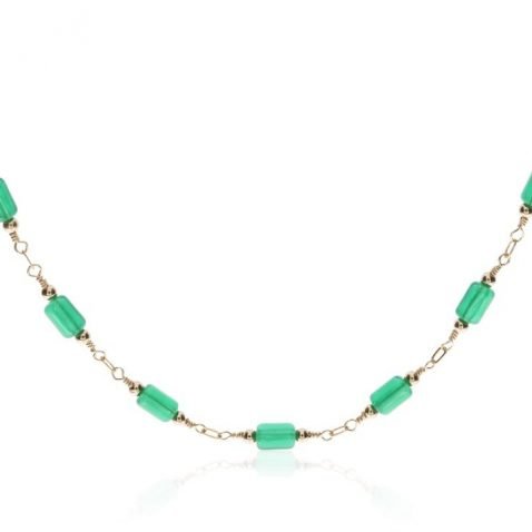 Green Glass necklace by heidi Kjeldsen Jewellery NL1303 Front