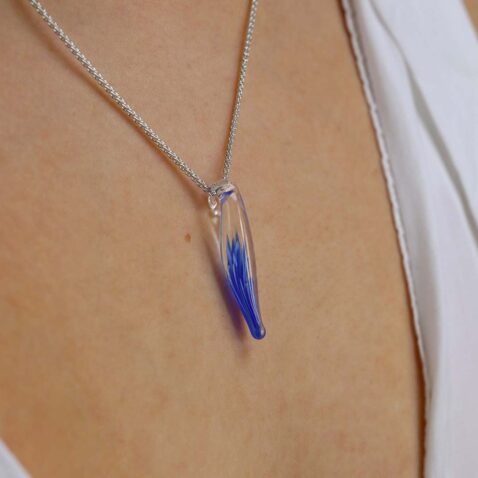 Heidi Blue Floral Glass Pendant Heidi Kjeldsen Jewellers P1456