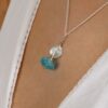 Heidi Pale Blue Frosted Glass Pendant Heidi Kjeldsen Jewellers P1388