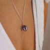 Heidi Pink Purple Glass Pendant Heidi Kjeldsen Jewellers P1321