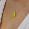 Heidi Yellow Drop Shaped Glass Pendant Heidi Kjeldsen Jewellers P1454