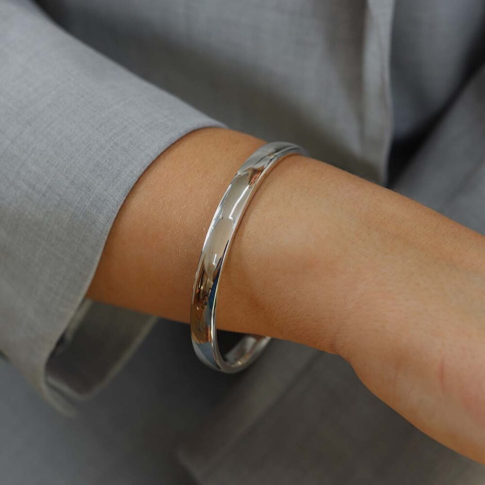 Helle Curve Silver Bangle Heidi Kjeldsen Jewellers BL1308