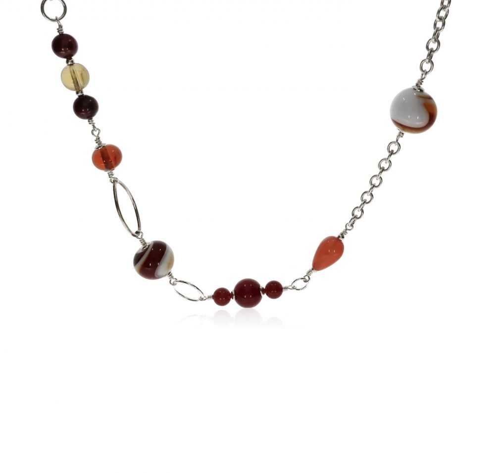 Murano Glass and Gemstone Necklace by Heidi Kjeldsen Jewellery NL1304 Front