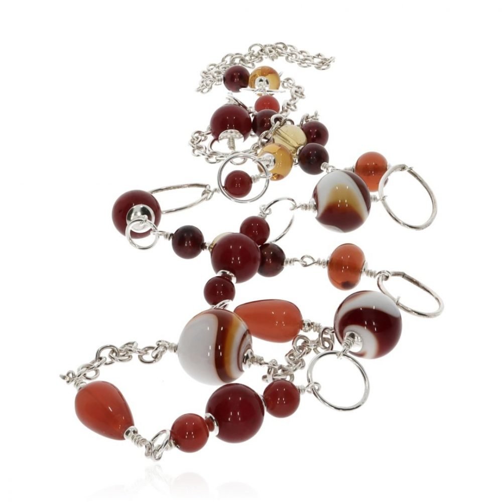 Murano Glass and Gemstone Necklace by Heidi Kjeldsen Jewellery NL1304 Long