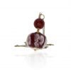 Pink Floral and Deep Red Murano Glass Pendant By Heidi Kjeldsen Jewellery P1451 Standing