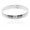 Wide Sterling Silver Ridged Bangle By Heidi Kjeldsen Jewellery BL1303 Flat