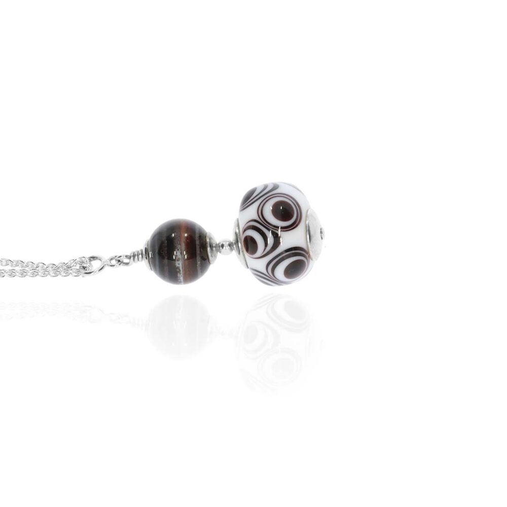 Heidi Black White Spot Murano Glass Pendant Heidi Kjeldsen Jewellery P1377 white