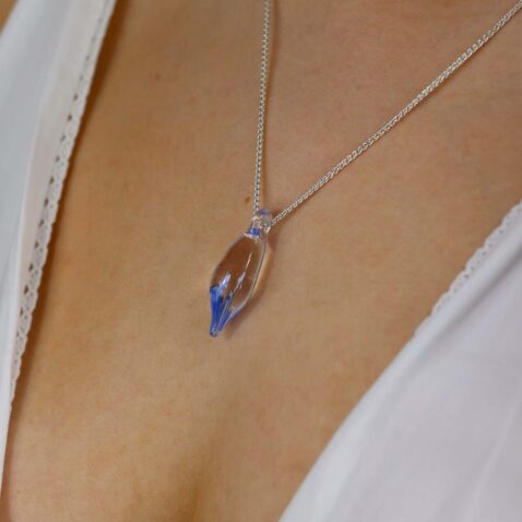 Heidi Blue Floral Glass Pendant Heidi Kjeldsen Jewellers P1457