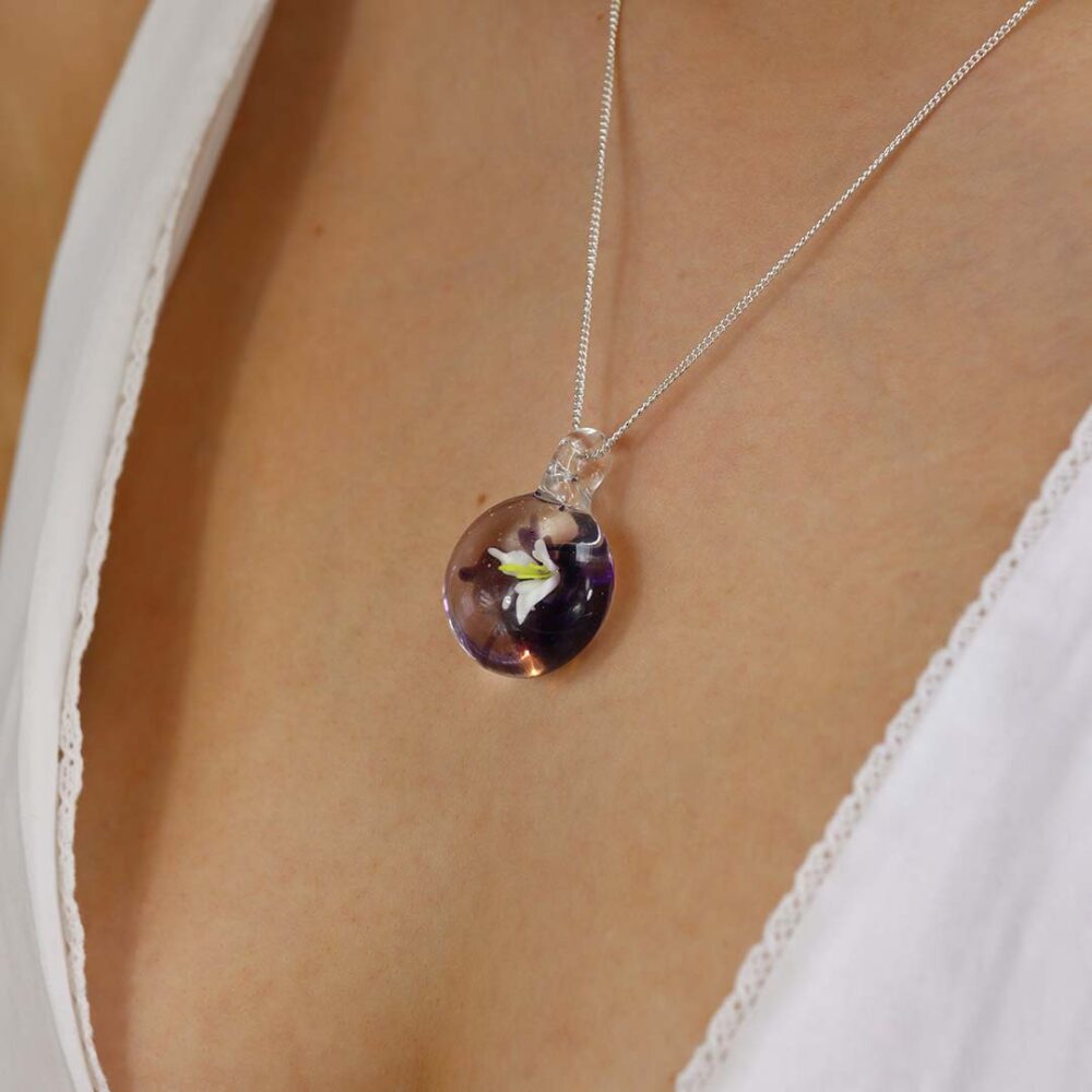 Heidi Floral Glass Pendant Heidi Kjeldsen Jewellers P1270