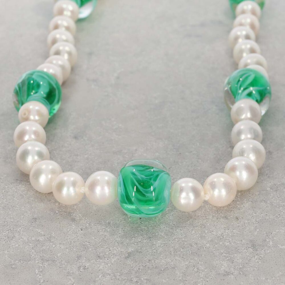Heidi Green Glass and Cultured Pearl Necklace Heidi Kjeldsen Jewellers NL1311 still