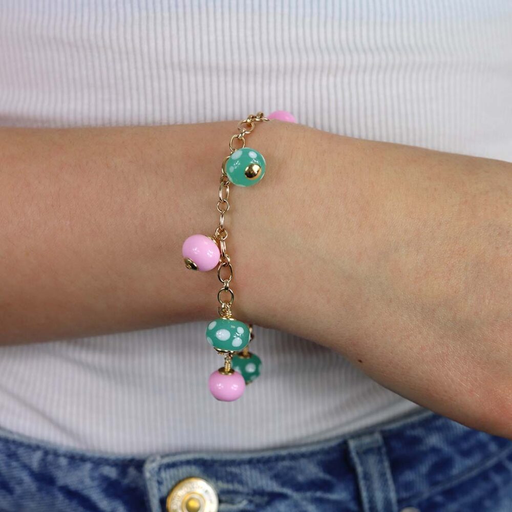 Heidi Kjeldsen Jewellery Lampwork Glass Bracelet BL1363 model1