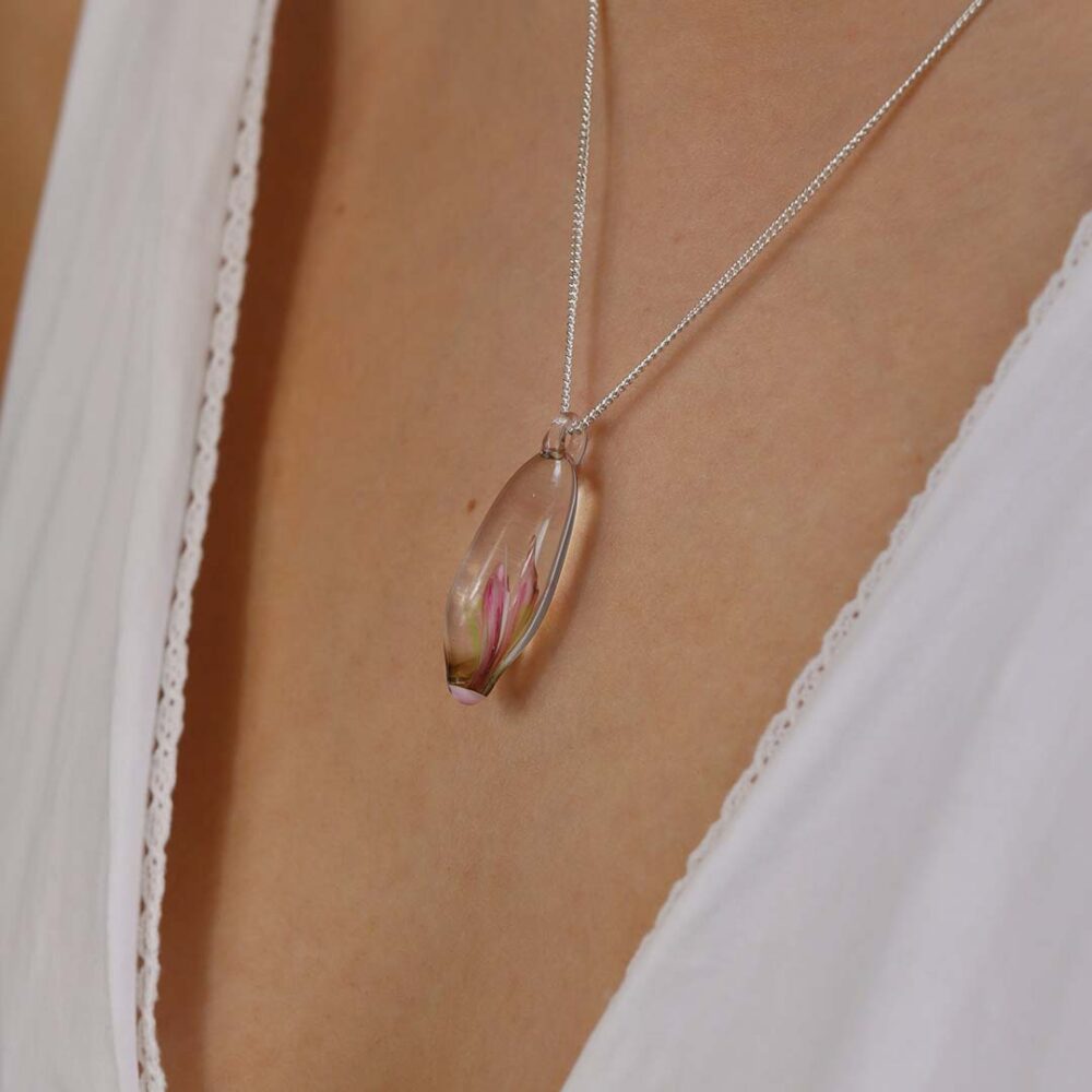 Heidi Pink Glass Pendant Heidi Kjeldsen Jewellers P1460