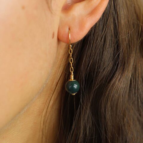 Naja Bloodstone Drop Earrings Heidi Kjeldsen Jewellery model ER2569