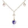 Cultured Pearl and Blue Floral Murano Glass Necklace By Heidi Kjeldsen Jewellery NL1308 front