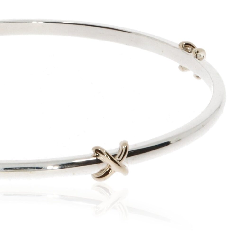 Tove-Silver-and-Gold-Kiss-Bangle-By-Heidi-Kjeldsen-Jewellery-BL1396- Close