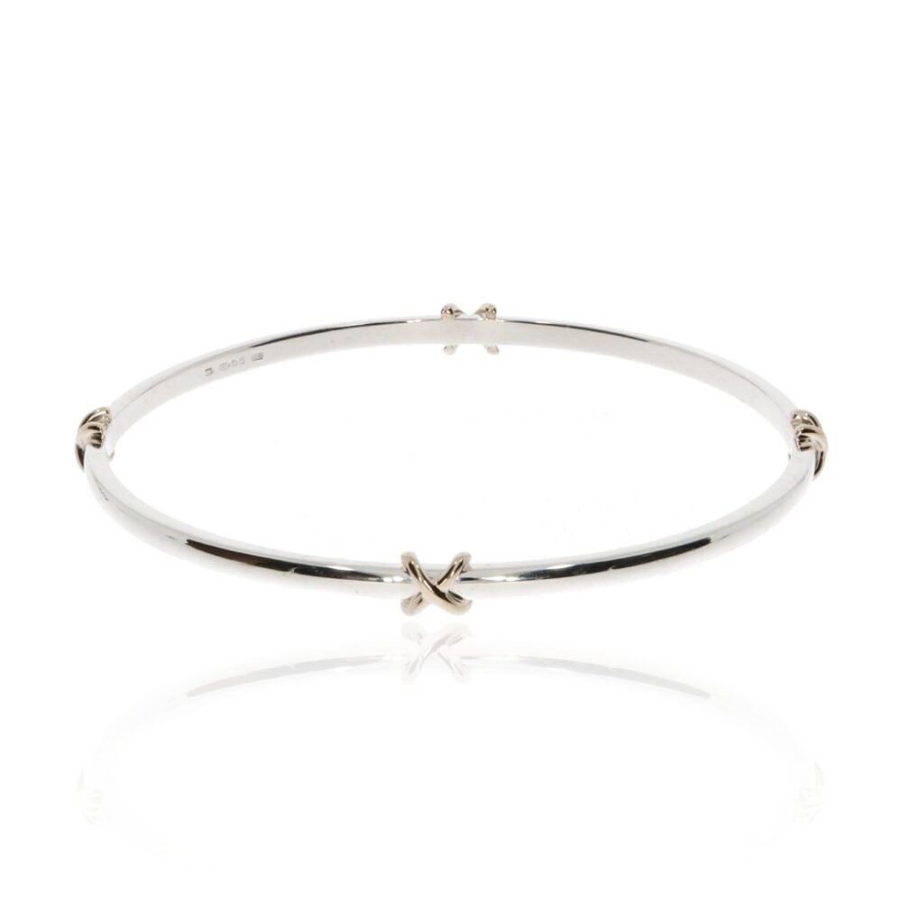 Tove-Silver-and-Gold-Kiss-Bangle-By-Heidi-Kjeldsen-Jewellery-BL1396-Flat