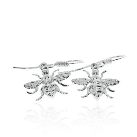 Sterling Silver Drop Bee Earrings By Heidi Kjeldsen Jewellery ER2506 Flat