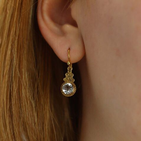 Aquamarine And Gold Filagree Earrings Heidi Kjeldsen Jewellery ER4766 model1