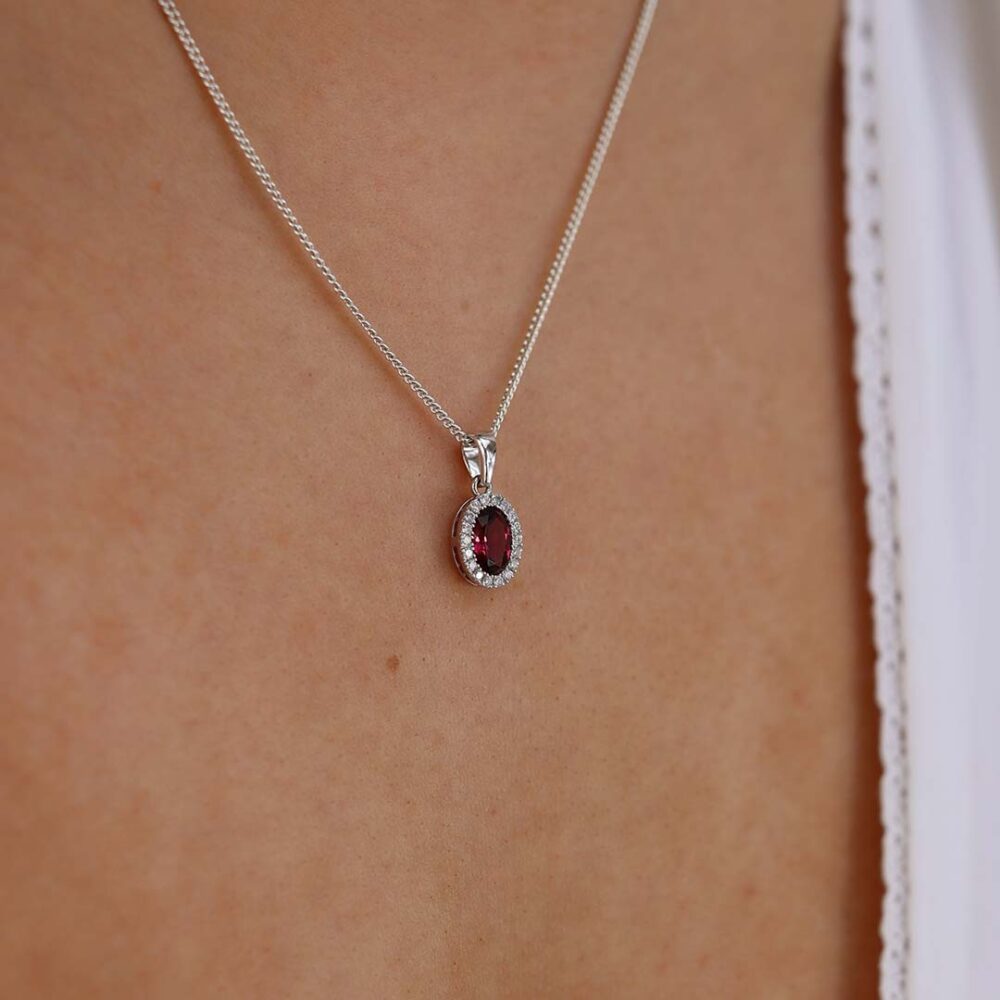 Lisbet Rhodolite Garnet and Diamond Pendant Heidi Kjeldsen Jewellers P1468