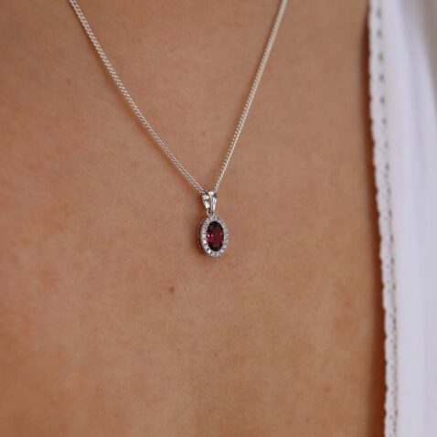 Lisbet Rhodolite Garnet and Diamond Pendant Heidi Kjeldsen Jewellers P1468