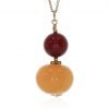 Orange Murano Glass and Red Agate Pendant By Heidi Kjeldsen Jewellery P1332 Front
